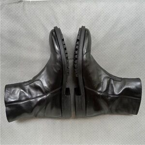 Black Leather Side-Zip Boots